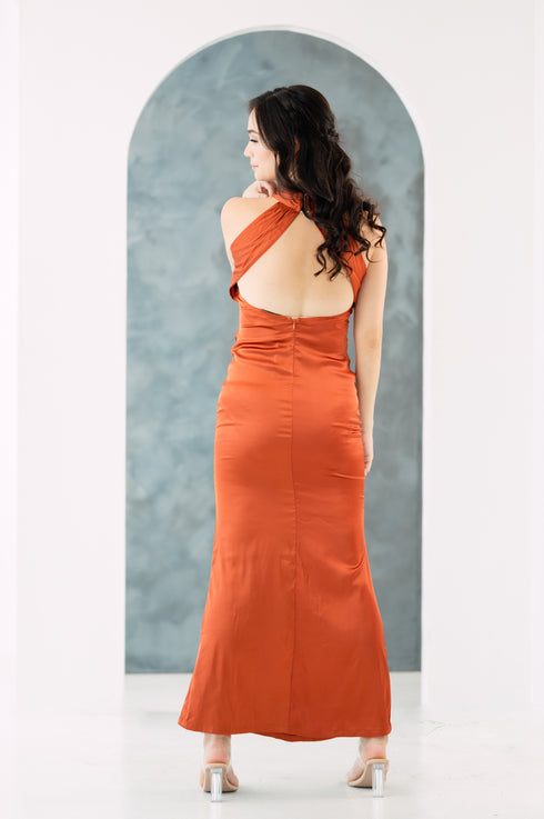 GS Party: Anna Halter/Backless Silk Maxi